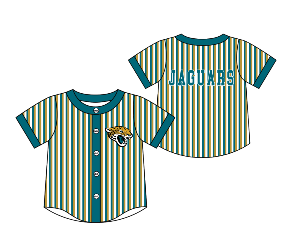 3.5 CUSTOM MOQ 5 Cute Kids Clothing Baby Kids Green Khaki Stripe Short Sleeve Team T-shirts Top