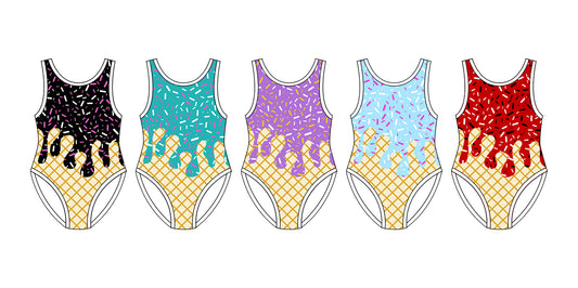 4.8 Pre order No Moq Baby Girls Sleeveless Sprinkles Drip Swimsuits