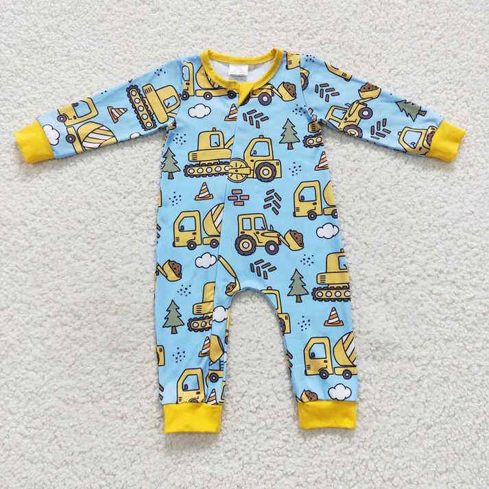 Baby Boys Construction Rompers Pajamas Clothing Sets