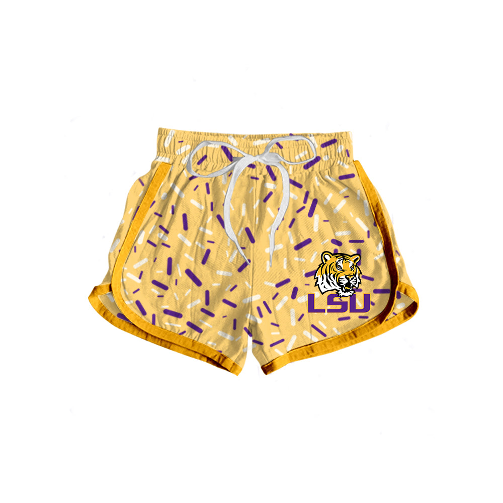 6.03 Custom MOQ 5 LSU  Purple and yellow series summer girls clothes
