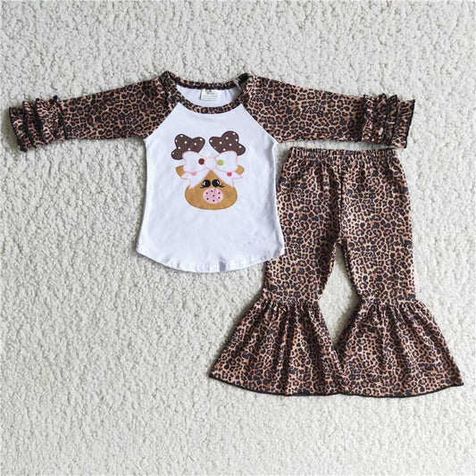 6 C8-31 Christmas long-sleeved leopard print deer suit