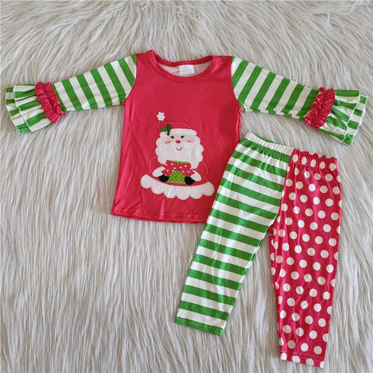 6 A28-17 Striped polka dot pants Santa Claus suit