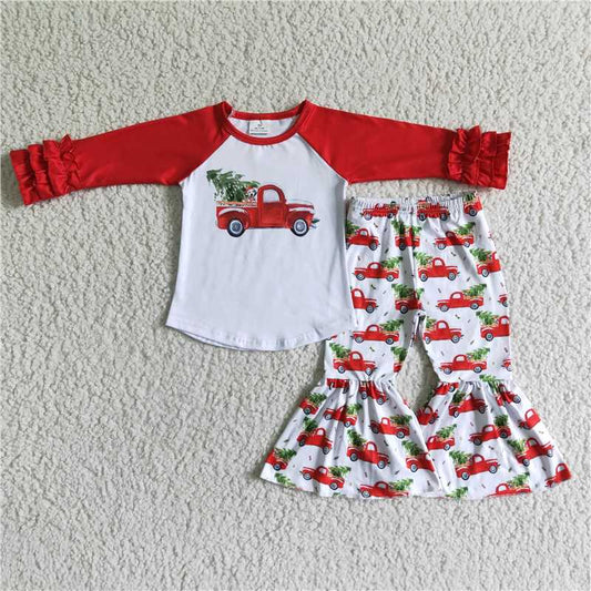 6 B9-19 Christmas red car bell bottoms