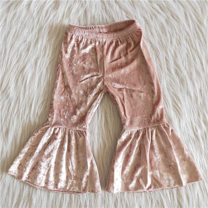 A7-21-1  	  Baby Girls Velvet Bell Bottom Pants