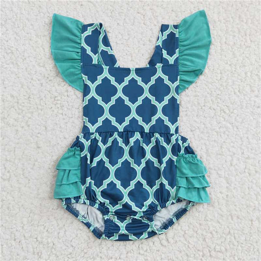 C8-1-1  Dark blue pattern romper