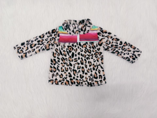 6 A2-11  Girl Leopard Fur Pullover