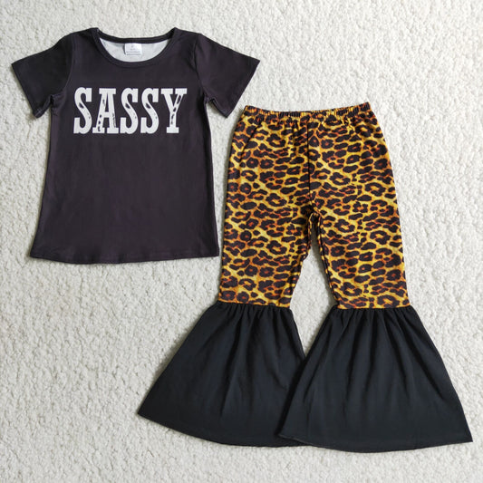 A17-22 Black sassy leopard set