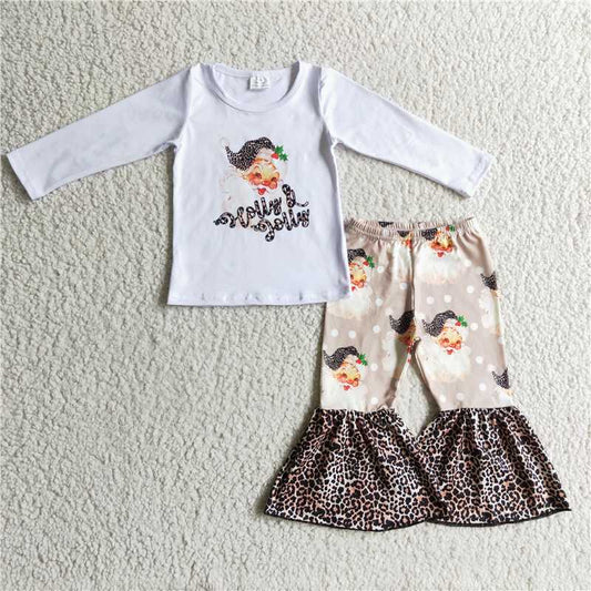 6 A14-13 Santa Claus coffee leopard print trousers suit