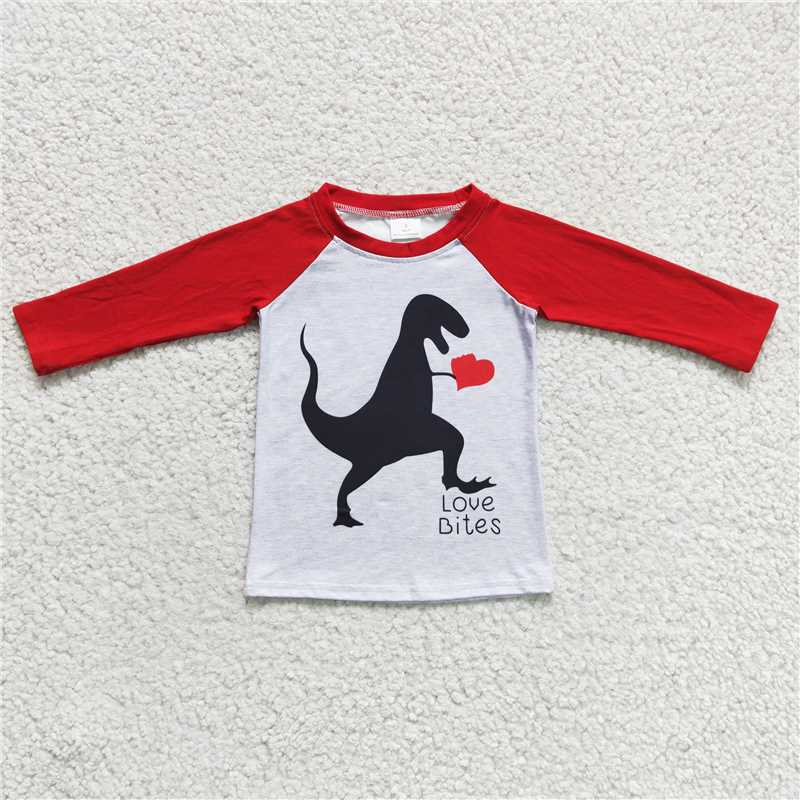 6 B12-7  Baby Girls Valentines Dinosaurs Sibling Designs Clothing Sets