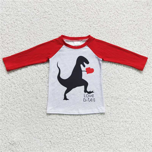 6 B12-7  Baby Girls Valentines Dinosaurs Sibling Designs Clothing Sets