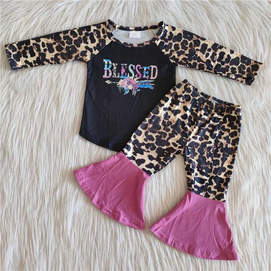 6 A14-12Blessed leopard pants little girls clothing