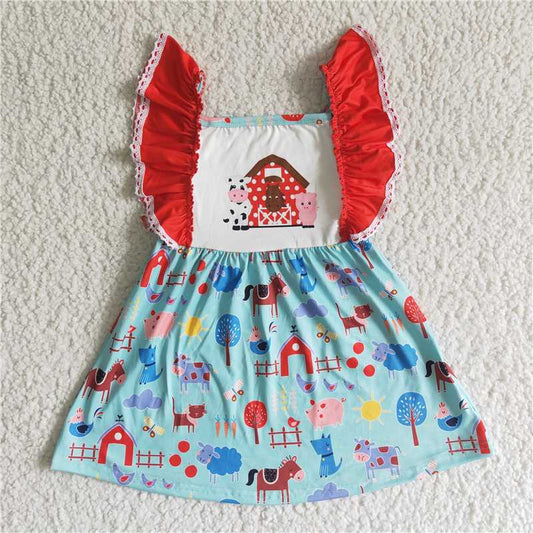 A15-4  Lovely red farm soft dress-promotion