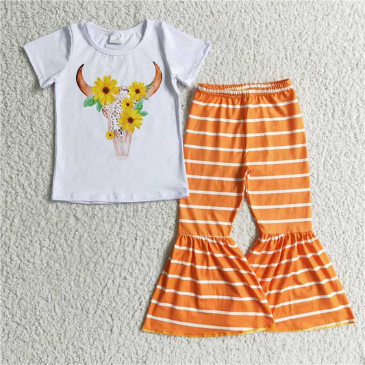 A13-3  Cow skull stripe set