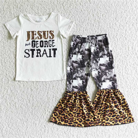 A18-10 Jesus bell bottom pants set