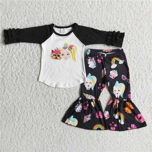 6 A28-28Girl dog bell bottom pants girls boutique outfits