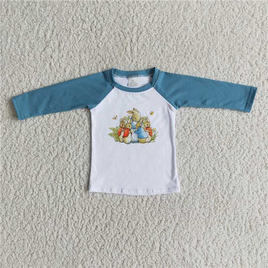6 B13-33 Boys Easter bunny shirts raglan top