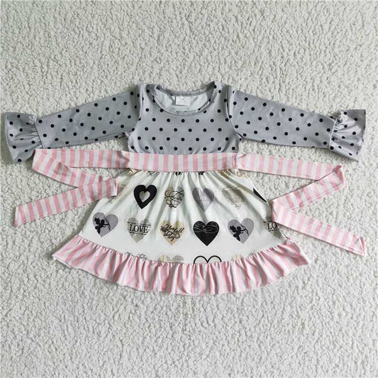 6 A33-13  Valentines hearts dots belt dresses