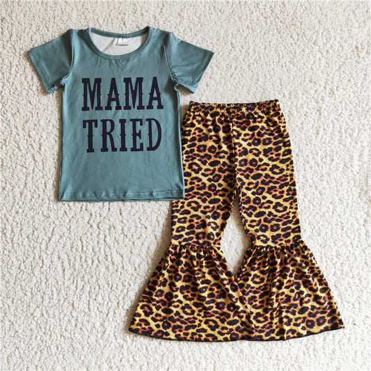 A13-14-1 baby girls western Horse leopard set