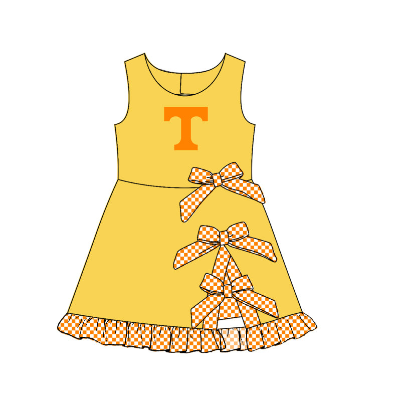 CUSTOM MOQ 5 mix size summer teams  Sleeveless Yoga Active Shorts Bows Knee Length Dresses