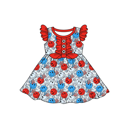 GSD0732	 Pre-order baby girl clothes flying sleeves summer dress