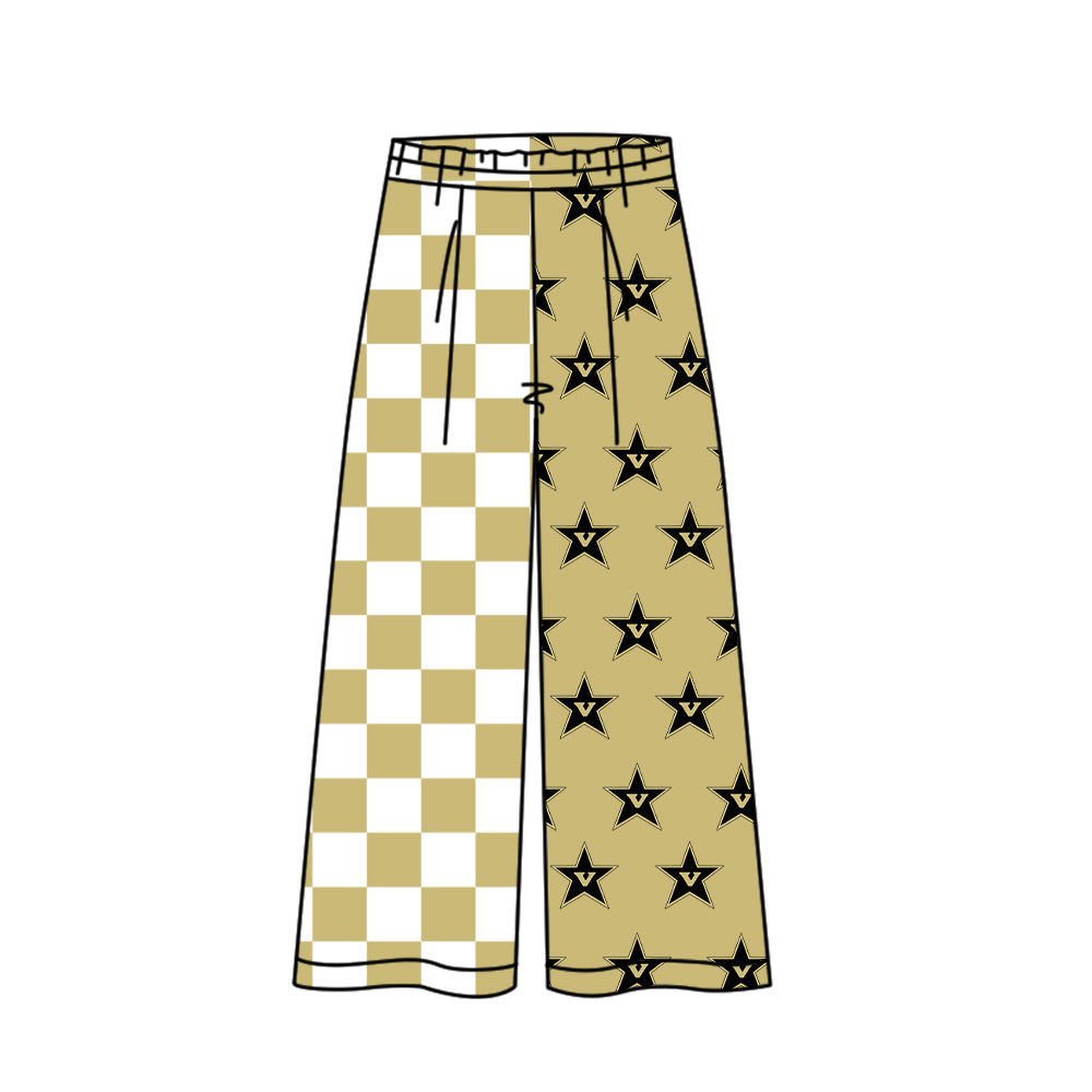 CUSTOM MOQ 5 summer teams Adult Daily Versatile Check Elastic Waist Team Pants