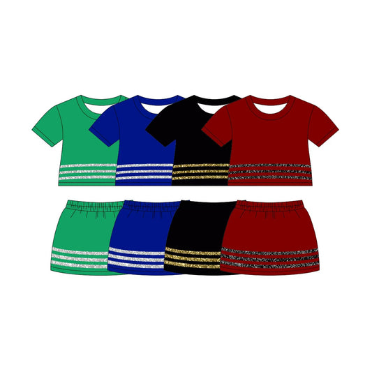 4.15 Pre order No Moq Short sleeves cotton top skirt girls team outfits