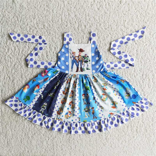 A2-10   Baby girls toy blue color twirl dresses