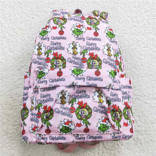BA0148  Baby Kids Merry Christmas Pink Frog Color Back Bags