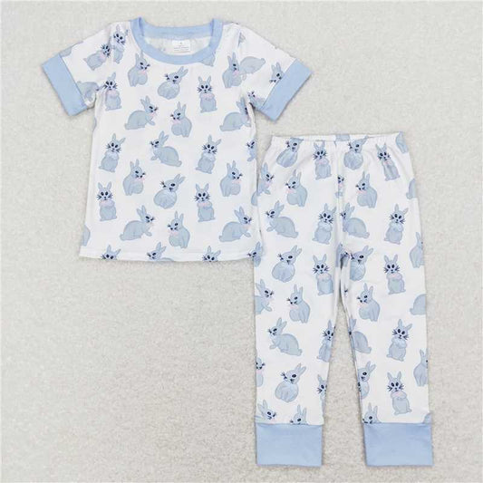 BSPO0237 Baby Boys Easter Bunny Short Sleeve Tee Pants Pajamas Clothes Sets