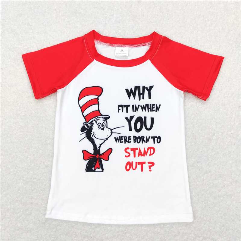 BT0480  Baby Boys Dr Reading Short Sleeve Raglan Tee Shirts Tops