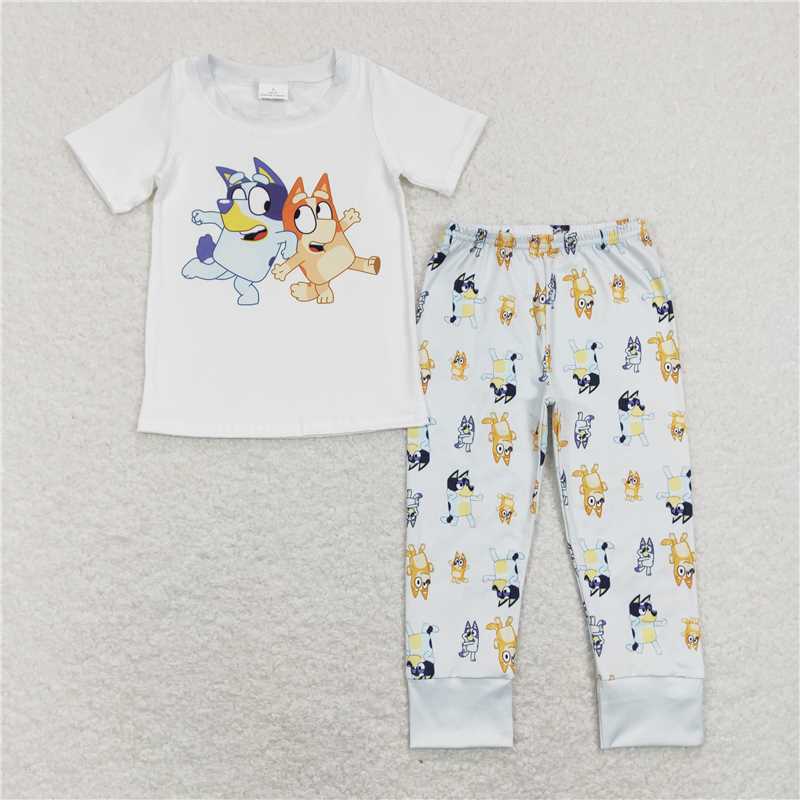 BSPO0265 Baby Boys Dog Short Sleeve Shirt Pants Pajamas Outfits Clothing Sets