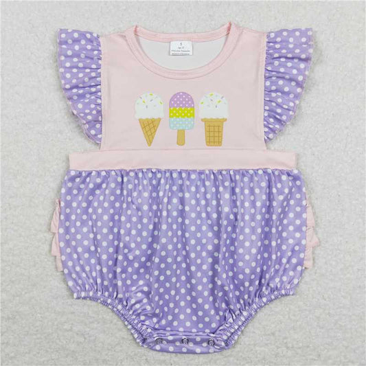 SR0377RTS NO MOQ Baby Girls Summer Rompers  Baby Girls Popstick Ruffle Bubble Summer Rompers