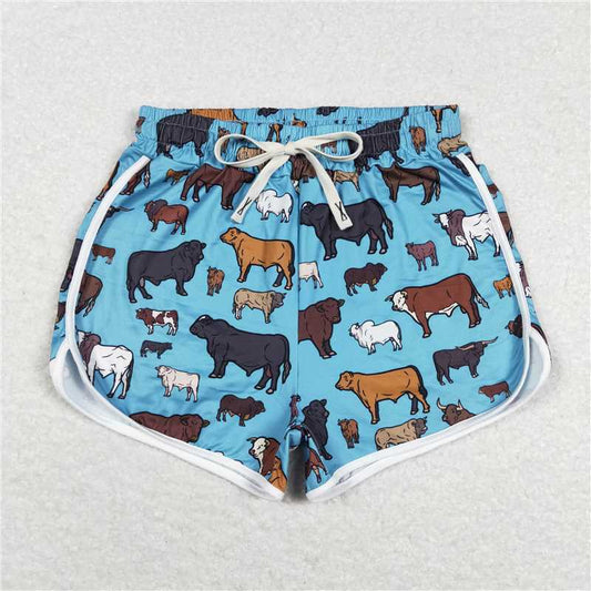 SS0129  Adult Women Cows Western Summer Shorts