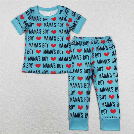 BSPO0168 Baby Boys Mama's Boy Shirt Pants Pajamas Clothing Sets