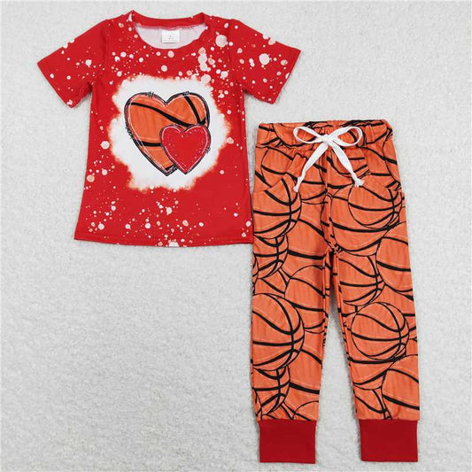 BSPO0291 Baby Boys Basketball Tee Top Pants Outfits Clothes Sets