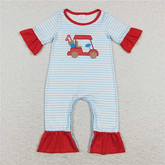 SR0699 Baby Infant Girls Golf Ruffle Short Sleeve Rompers