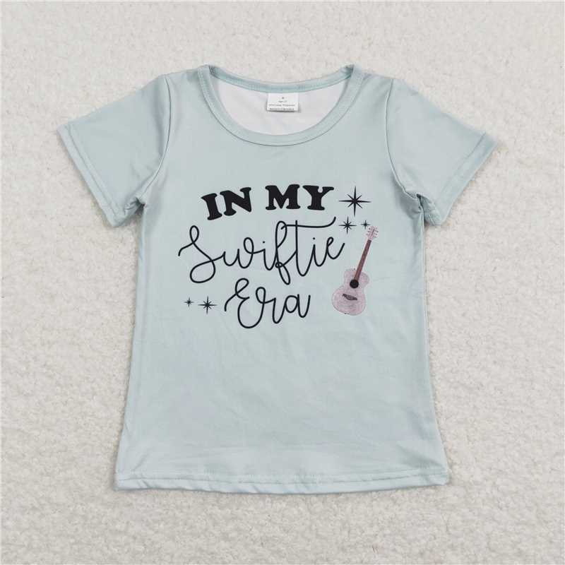 GT0433  Short sleeves guitar singer kids girls shirt