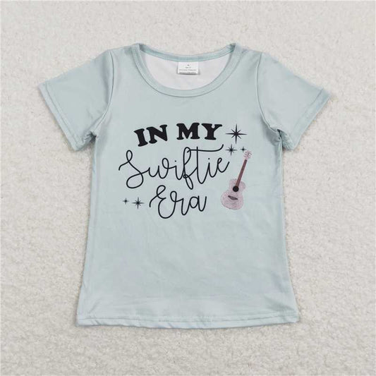 GT0433  Short sleeves guitar singer kids girls shirt