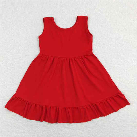 GSD0660 Baby Girls Sleeveless Red Ruffle Dresses