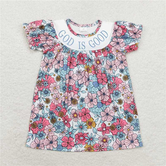 GSD1386  Baby Girls God Is Good Church Flowers Knee Length Dresses