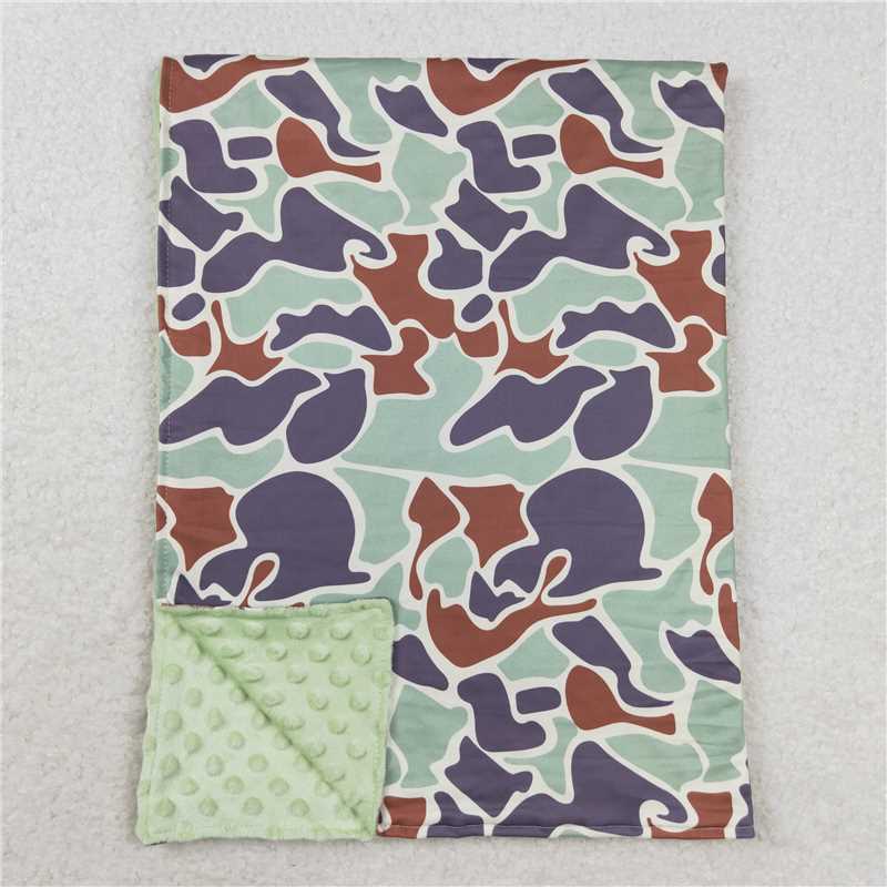 BL0144  Baby Toddler Children Hunting Sibling Camo Minky Blankets