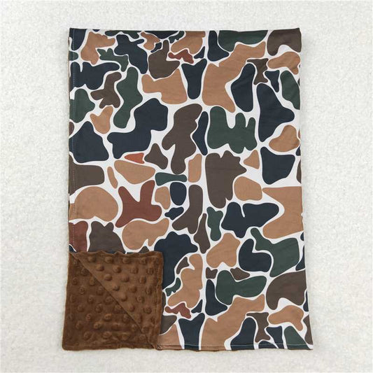USA Warehouse (IN STOCK) BL0146 Brown polka dots camo baby kids blankets
