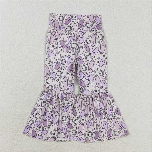 P0562 Baby Girls Halloween Lavender Bell Bottom Pants