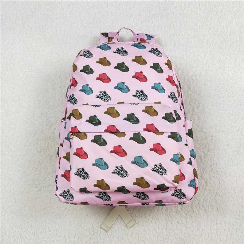 BA0181  Baby Kids Girls Pink Hats Western Backpack Back Bags
