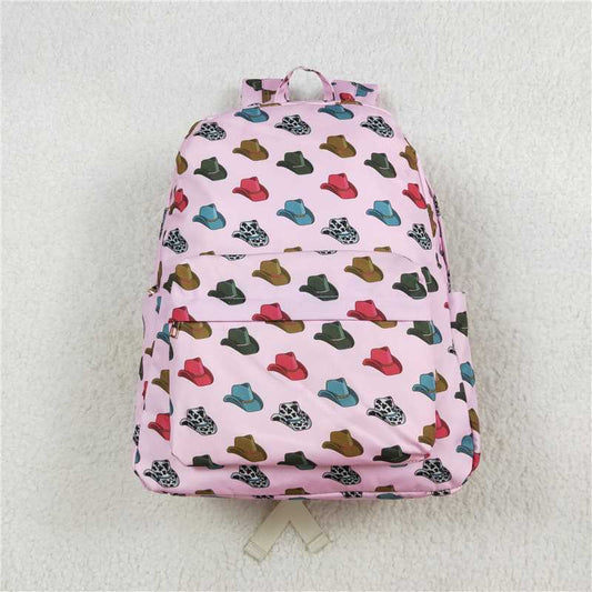 BA0181  Baby Kids Girls Pink Hats Western Backpack Back Bags