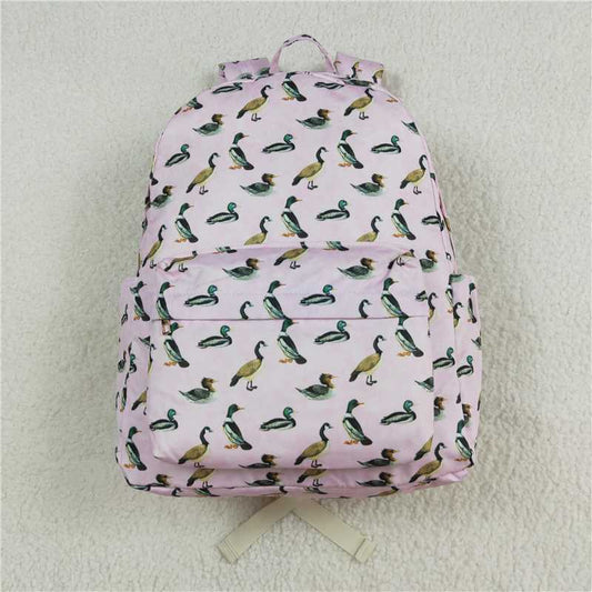 BA0203  Baby Kids Girls Pink Ducks Backpack Back Bags