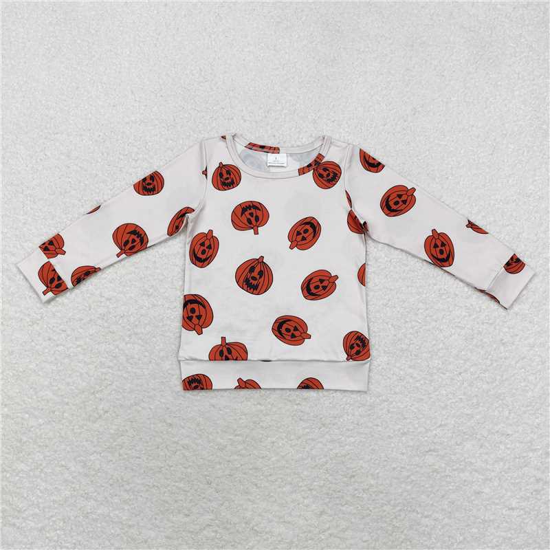 GT0700  Baby Kids Halloween Pumpkins Long Sleeve Tee Shirts Tops