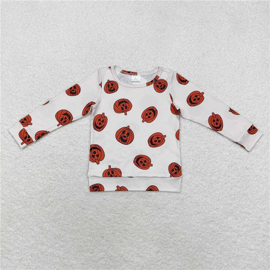 GT0700  Baby Kids Halloween Pumpkins Long Sleeve Tee Shirts Tops