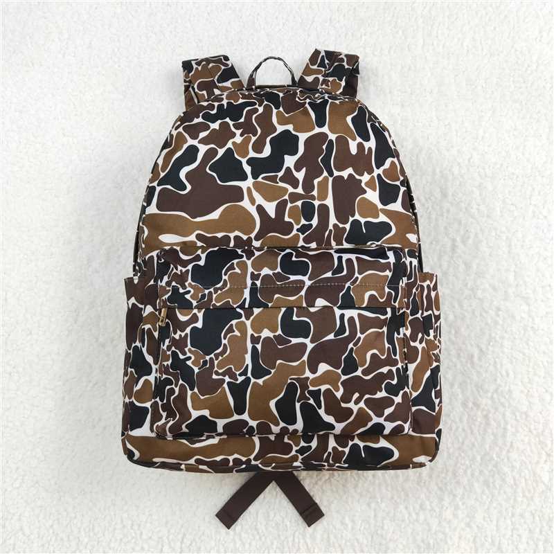 USA Shop (in stock)BA0236 Baby Kids Boys Brown Camo Backpack Zip Back Bags