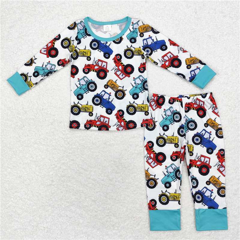 BLP0735Long sleeves tractor top pants kids boys pajamas